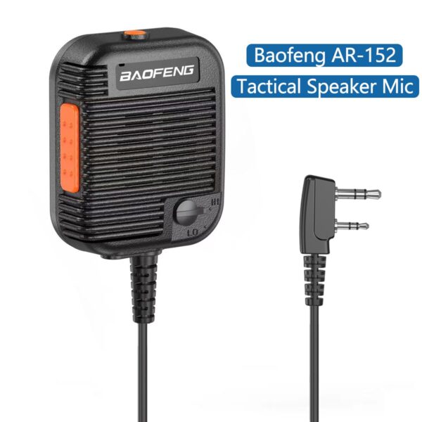 Baofeng AR-152 Tactical Speaker Microphone Volume Adjustable For UV-5R UV-82 UV-S9 Midland TYT Walkie Talkie