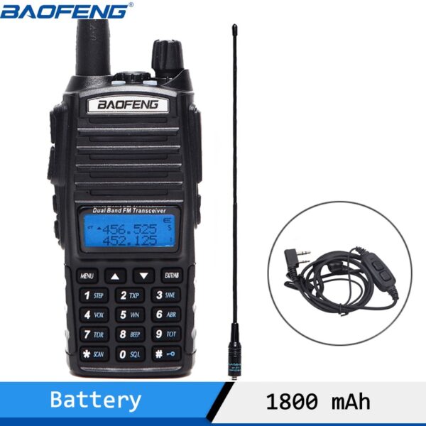 Baofeng UV-82 Dual PTT 5W Portable Walkie Talkie VHF UHF Dual Band Handheld Transceiver Long Range BF-UV82 Ham CB Two Way Radio