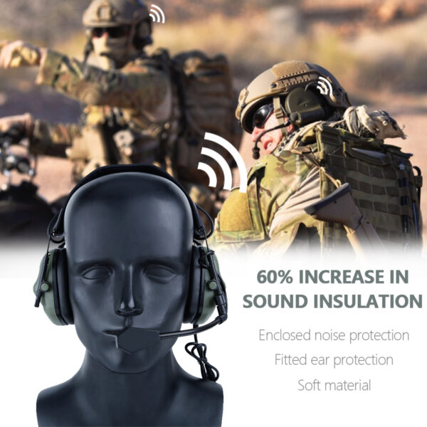 Tactical Helmet Headset Noise Reduction Sound Pickup with PTT for Military Walkie Talkie Outdoot Hunting - Image 6