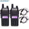 2PCS Baofeng UV-82 Walkie Talkie VHF UHF Dual Band Handheld Transceiver Long Range Ham CB Two Way Radio