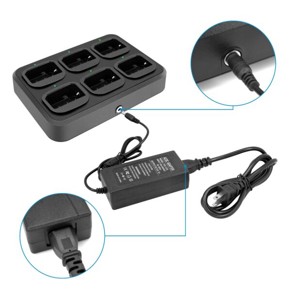 6-Way Multi-Functional Charger Adapter Rapid Charging for SL1M SL2M Walkie Talkie Two Way Radio - Image 6