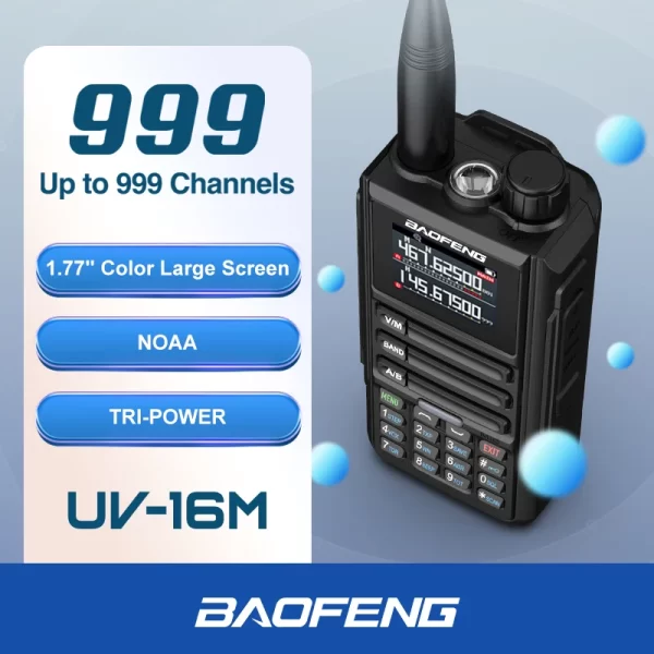 2024 BaoFeng UV-16M Walkie Talkie Baofeng UV16 Max USB-C Charger LCD Display UV16 10KM Long Range FM Dual Band Transceiver 999CH - Image 2