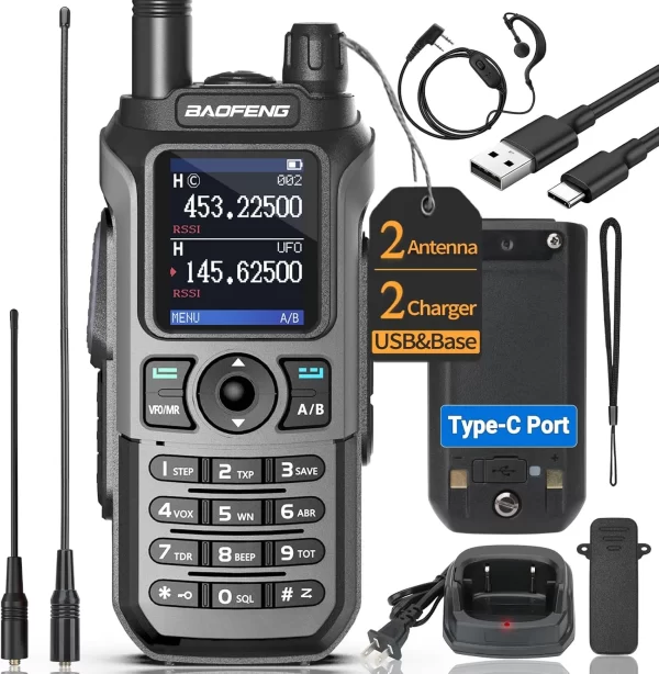 BAOFENG UV-21R Air Band Walkie Talkie Wireless Copy Frequency Type-C 999 Channels NOAA Long Range AM For UV-21 PRO Ham Radio