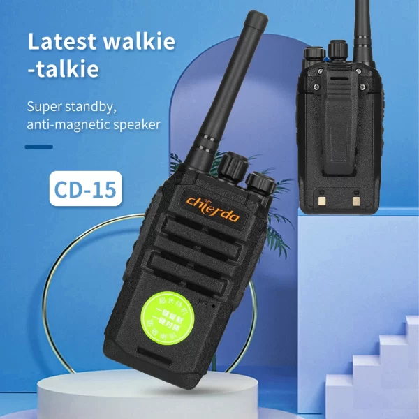 Chierda CD15 Mini Walkie Talkie Rechargeable Walkie-Talkies 1 or 2 Pcs PTT PMR446 Long Range Portable Two-way Radio for hunting - Image 3