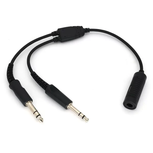 High Quality For Airbus Headset Adapter 7.1mm To GA Dual Plug Cable Aviation Headphone accessories