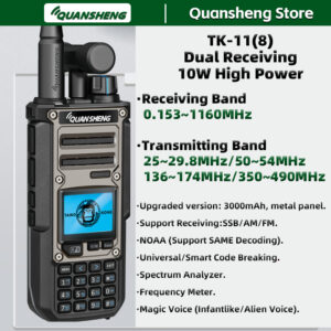 Quansheng TK11(8) IN STOCK Walkie Talkie TK11(5)  Multi-bands AM SSB FM NOAA 10W Dual Receiving Spectrum analyzer Magic Voice