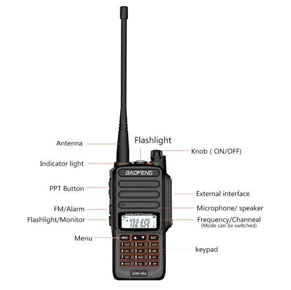 2025 IP68 waterproof baofeng uv 9r plus 20w ERA walkie talkie long range 30km car cb ham radio hf transceiver UHF radio station - Image 3
