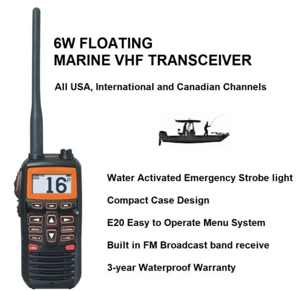 YAESU HX210 HX210E VHF Marine floating handheld radio IPX7 Waterproof transceiver with Standard Horizon SBR-23Li walkie talkie battery