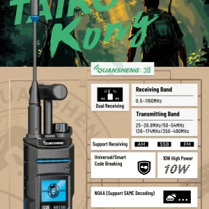 10W Quansheng TK11 Dual Receiving HF VHF UHF USB AM FM LSB CW 27MHz CB LW MW SW SSB Multi Band Ham Radio Walkie Talkie