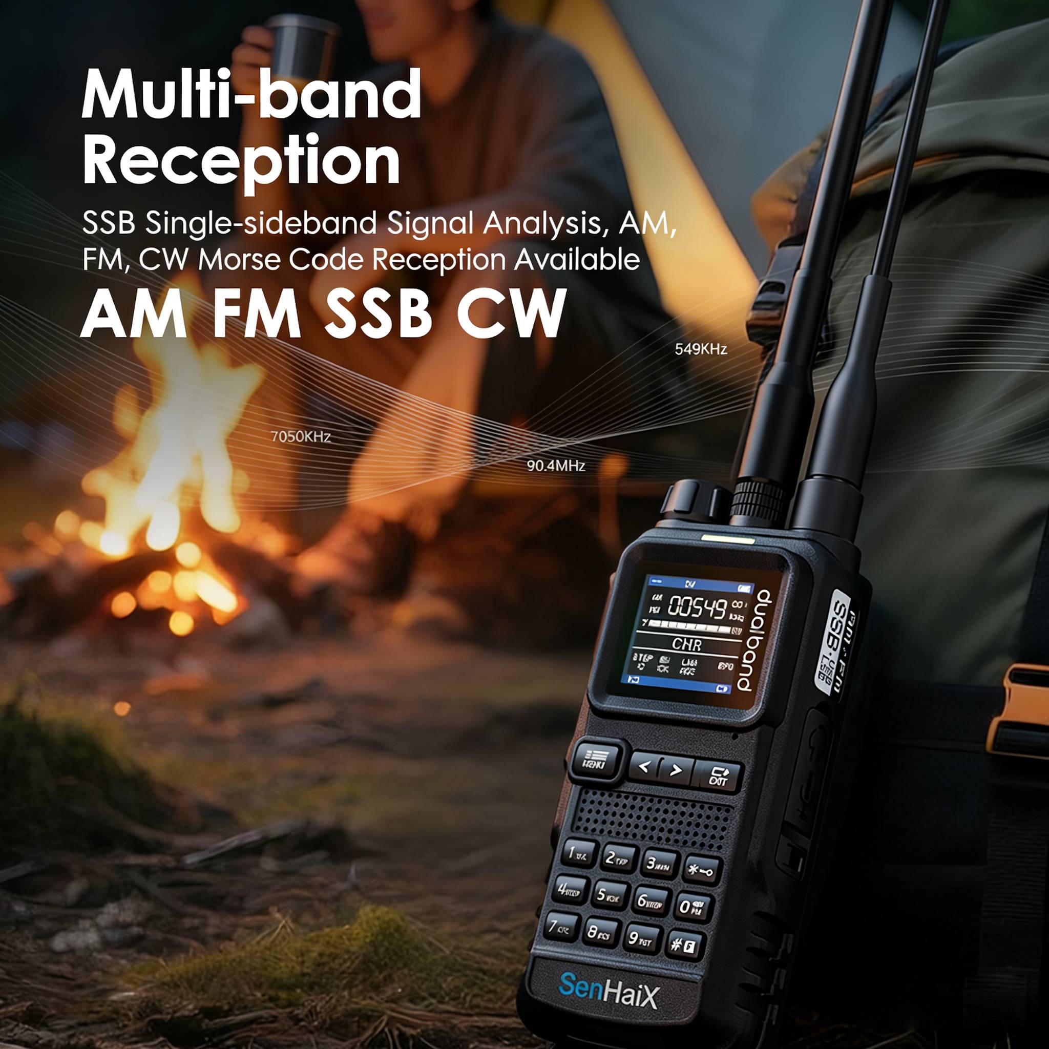 SENHAIX SHX-8650 UV Dual Band 8W Emergency Radio | Bluetooth SOS - Image 2