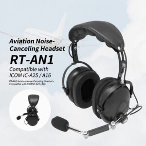 Pilot Style Aviation Headset RT-AN1 Noise Isolating Headphone for ICOM Aviation Transceiver Earpiece