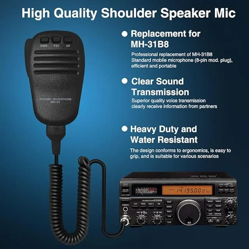 MH-31B8 Replacement Microphone for Yaesu FT-2000D FT-1000MP Mobile Transceivers, Ergonomic Handheld Speaker Mic - Image 2