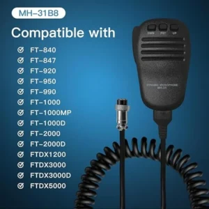 MH-31B8 Replacement Microphone for Yaesu FT-2000D FT-1000MP Mobile Transceivers, Ergonomic Handheld Speaker Mic