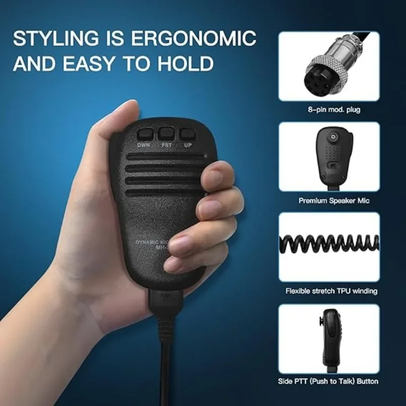 MH-31B8 Replacement Microphone for Yaesu FT-2000D FT-1000MP Mobile Transceivers, Ergonomic Handheld Speaker Mic - Image 3
