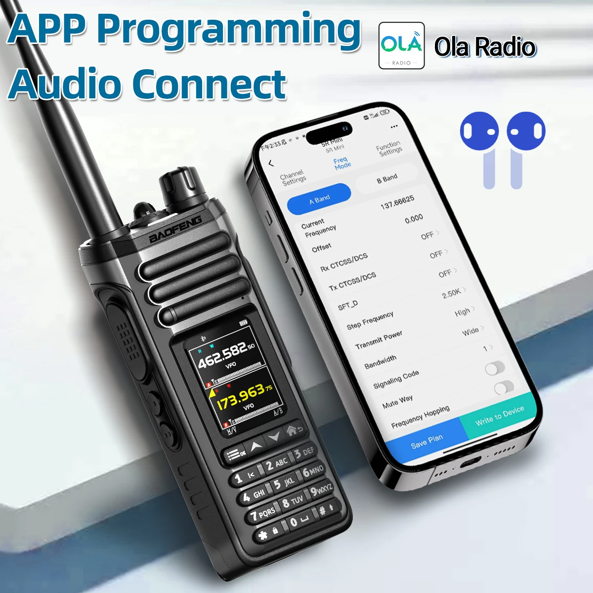 Baofeng UV-36 PRO Walkie Talkie 10W Bluetooth Audio&Programming Si4732 Multi-Band AM/FM Long Range Upgraded UV-32 Ham Radio - Image 2