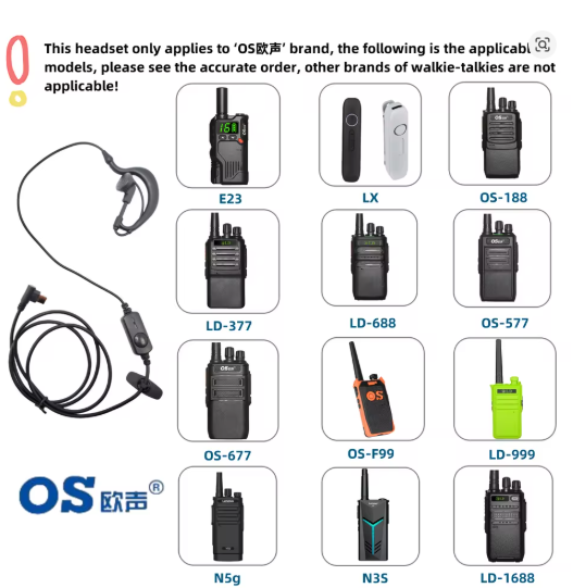 Free Shipping C Type G-Type Earhook Earpiece OS-E23 Headset for OS Walkie Talkie - Image 2