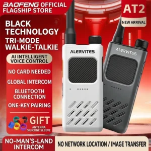 BAOFENG ALERVITES AT2 Public Network Walkie Talkie – Unlimited Global Communication Range, Ultra-Thin 4G PoC Radio for Road Trips & Fleet