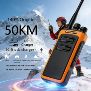 Waterproof Rechargeable Two Way Radio with One-Key Auto-Copy Frequency, Long Range Handheld Walkie Talkie (Free Shipping)