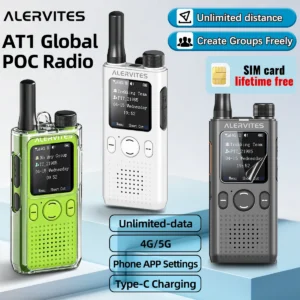 Best Unlimited Range Walkie Talkie: Baofeng AT1 Global 4G/5G POC Radio with ALERVITES Lifetime Free Unlimited Data