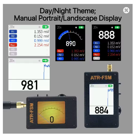 ATR-FSM Portable Field Strength Meter 0.5MHz-5GHz +50dBm~-70dBm Gain Switchable RF Signal Detector - Image 4