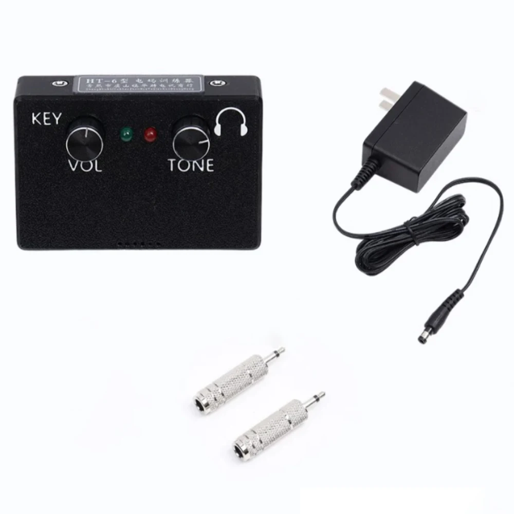 HT-6 Morse Code CW Practice Trainer Adjustable Volume & Tone Sound Light for Manual Telegraph Key