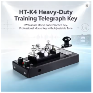 HT-K4 Professional Heavy-Duty Practice Key for CW Morse Code – Manual Training Telegraph Key with Adjustable Tone